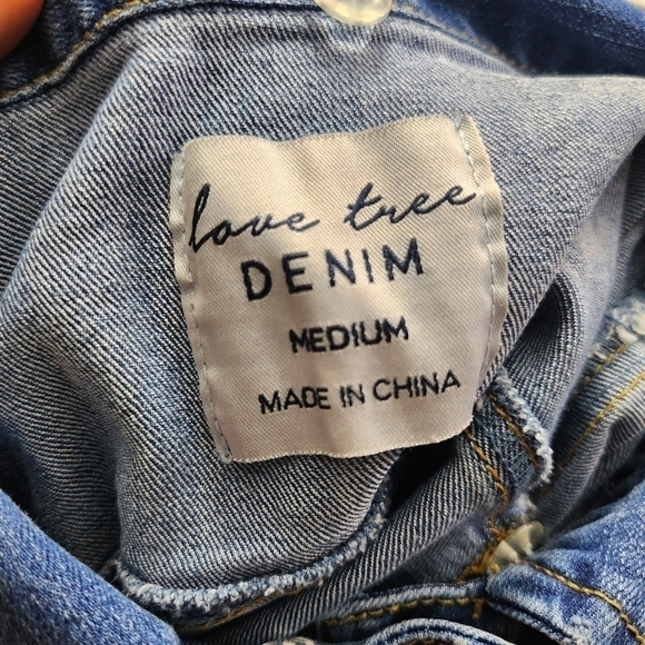 LOVE TREE DENIM Cropped Jean Jacket Women's Medium - Picture 2 of 9